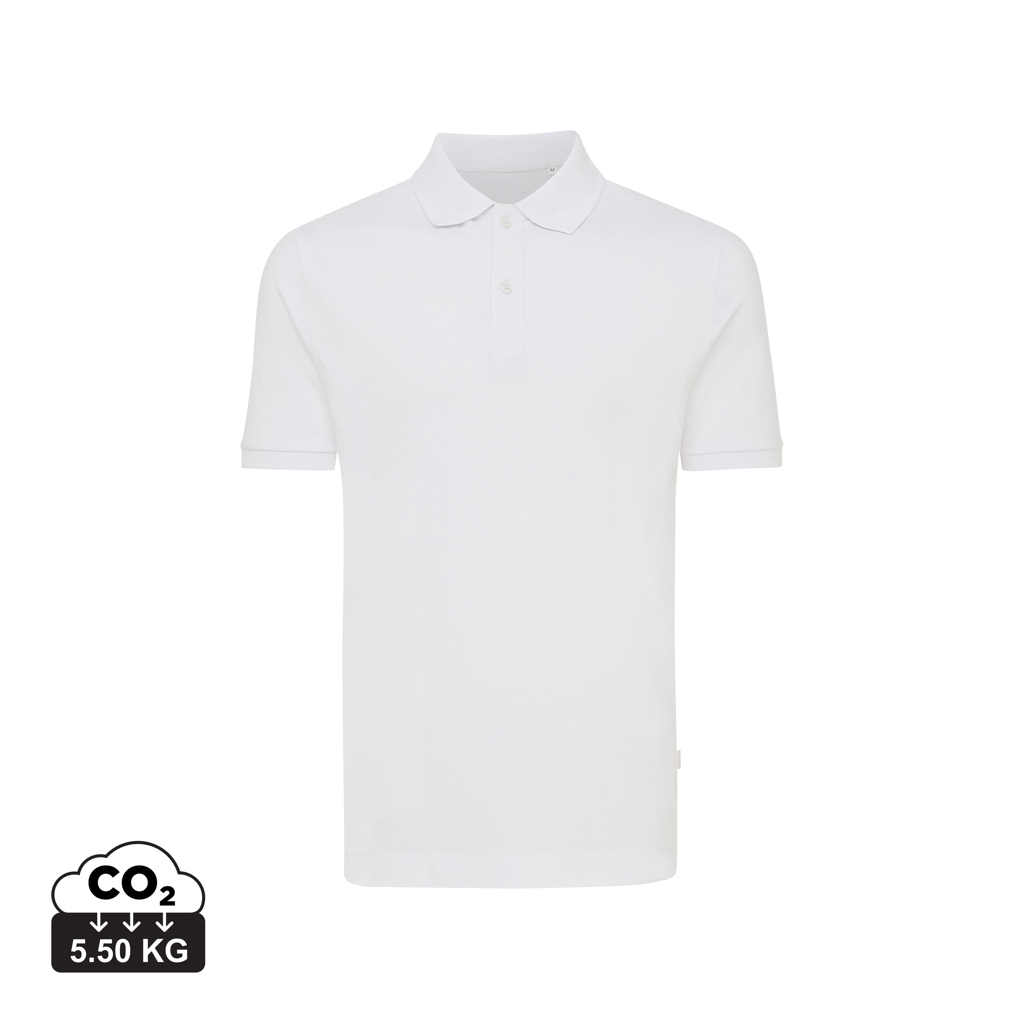 Polo publicitaire unisexe en coton recyclé 220g Iqoniq Yosemite recycled white